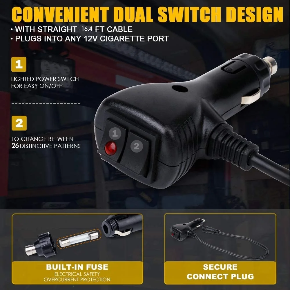 Car lighting manufacture 12v Red Blue 40 LED Warning Emergency Strobe Lights 45 inch Strobe Flash Light bar for Car