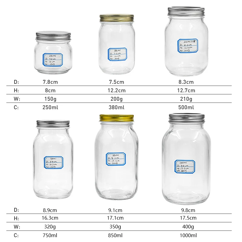 500ml marmalade glass jar