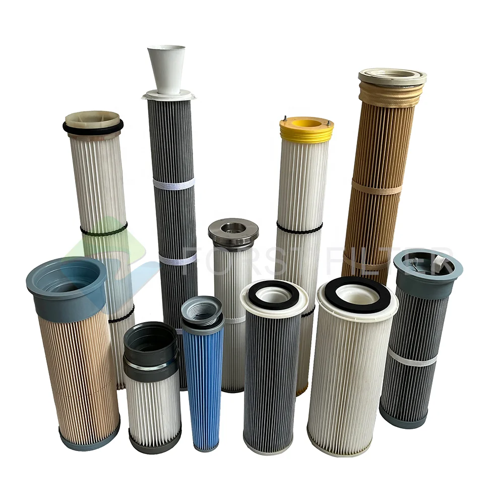 Manufacturer Powder Coating Pleated Filter Cartridge Dust Removal PTFE Polyester Industrial Air intake Filter For Dust Collector