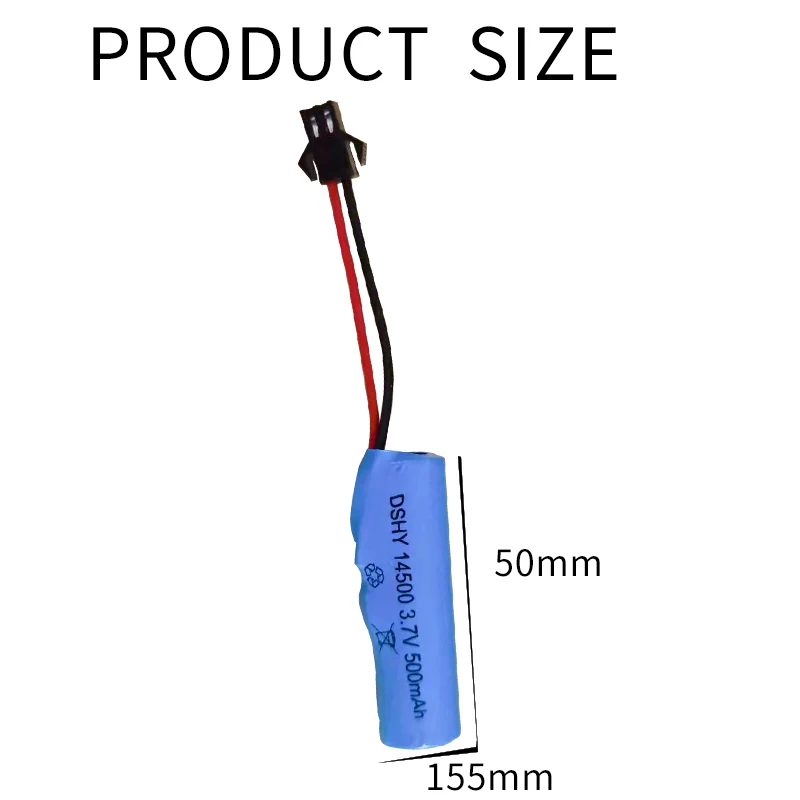 3.7V Lithium Ion Battery for RC Cars 14500 500mAh Li ion with SM Plug High Capacity Rechargeable lithium Battery