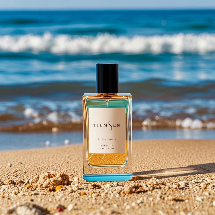 Manufacture Cosmetic Luxury Round Transparent Empty Glass Crimp Perfume Bottle 30ml 50ml 100ml With Black Lid