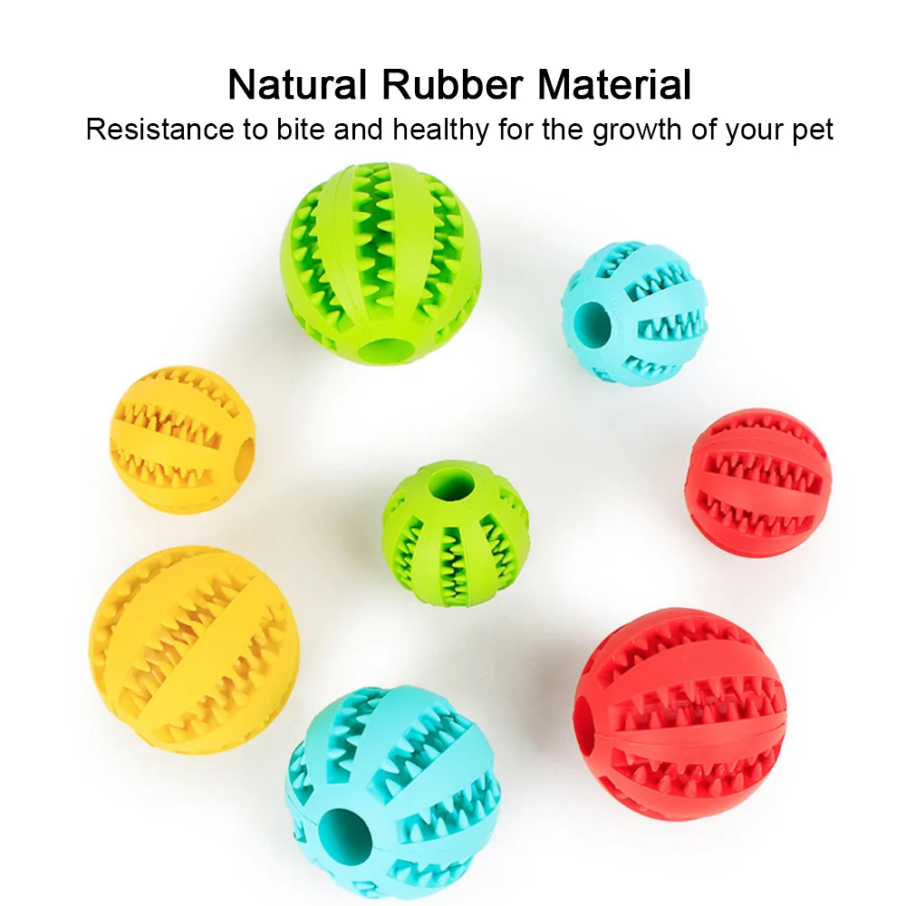 Wholesaler Durable Natural Rubber  Dental Care Teeth Cleaning Pet Chew Ball Rubber Dog Toy