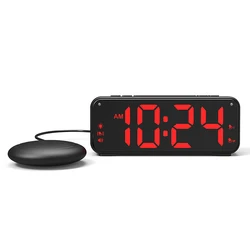 Super Loud Wake Up Vibrator Digital Alarm Clock with Bed Shaker for Heavy Sleepers Hearing Impaired Deaf Teens