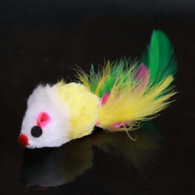 Real Rabbit Fur Mouse Cat Toy Pet Rabbit FurToy Animal 2 inches with Rattle Fur Sustainable Chew minnie mouse toys