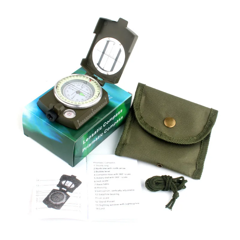 Multifunctional Metal Waterproof High Accuracy Compass with Map Measurer, Distance Calculator for Outdoor Activities