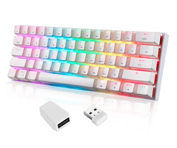 Motospeed SK62 62 Keys Mechanical Keyboard Brazilian Russian Spanish French German Korean English 60% Mini Backlit keyboard