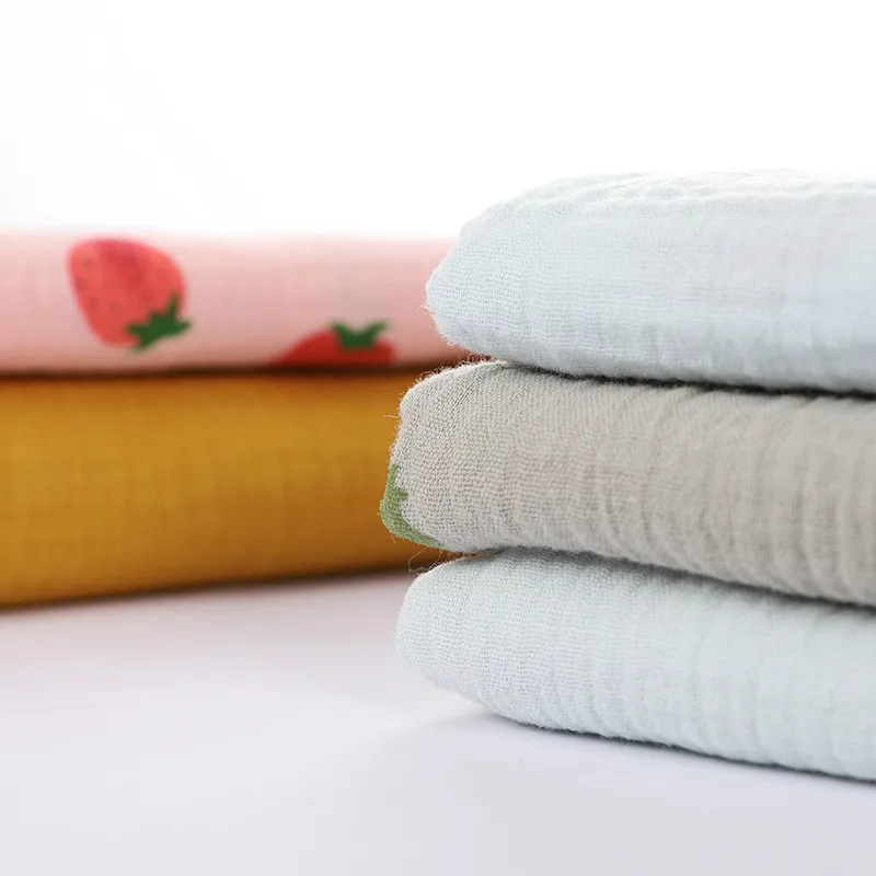 High Quality Double Gauze Cotton Crepe Fabric 50x35cm Printed Soft Cotton Crepe Fabric for DIY Sewing Patchwork Baby Sleepwear