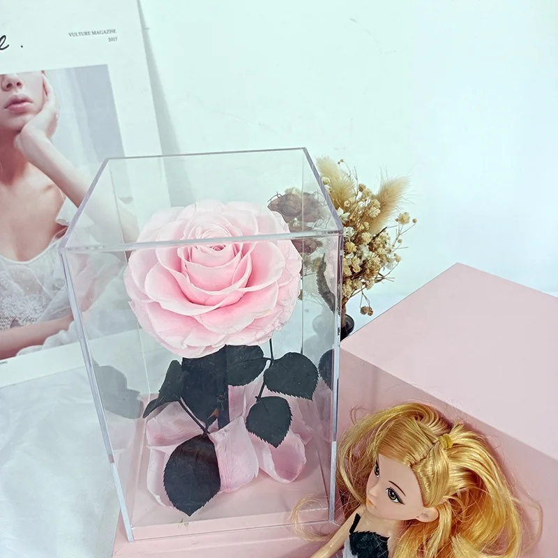 Акриловая коробка для розы SUMFLORA лидер продаж на Amazon товары forever rose производство акриловых консервированных роз рождественского декора