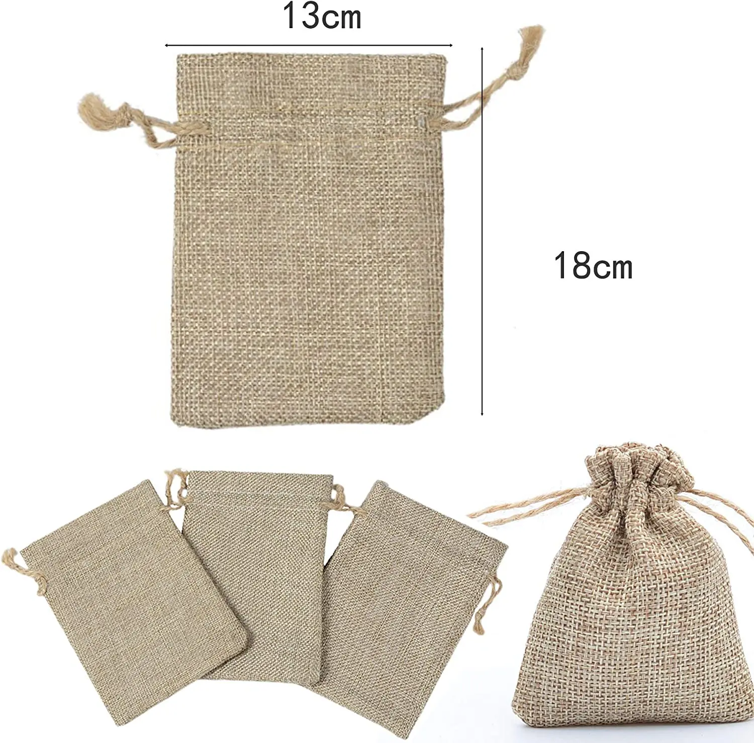 Customized brand logo High Quality Jute Hessian Drawstring Gunny Sack Bag for Gift Jewelry Cocoa grain Coffee Beans jute Pouch
