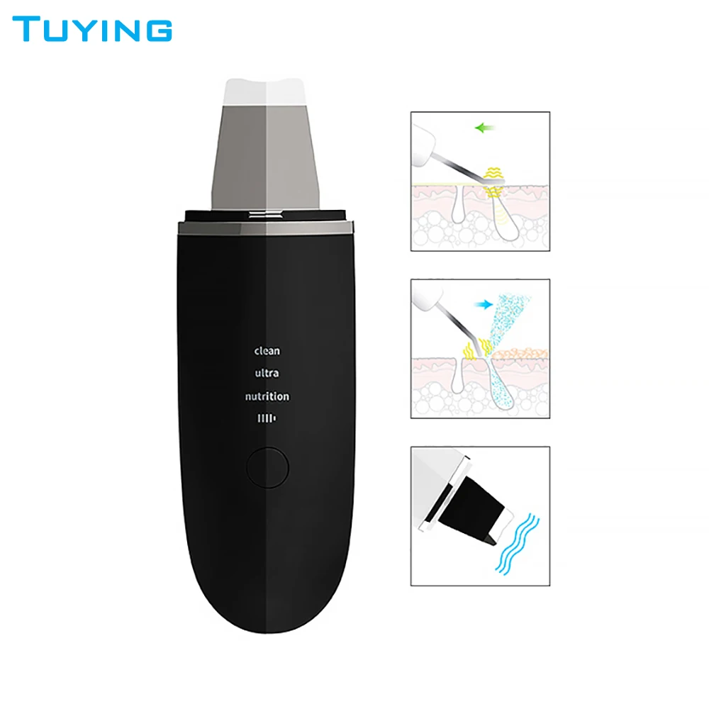 Multifunctional home use portable face cleaning ultrasonic skin scrubber machine