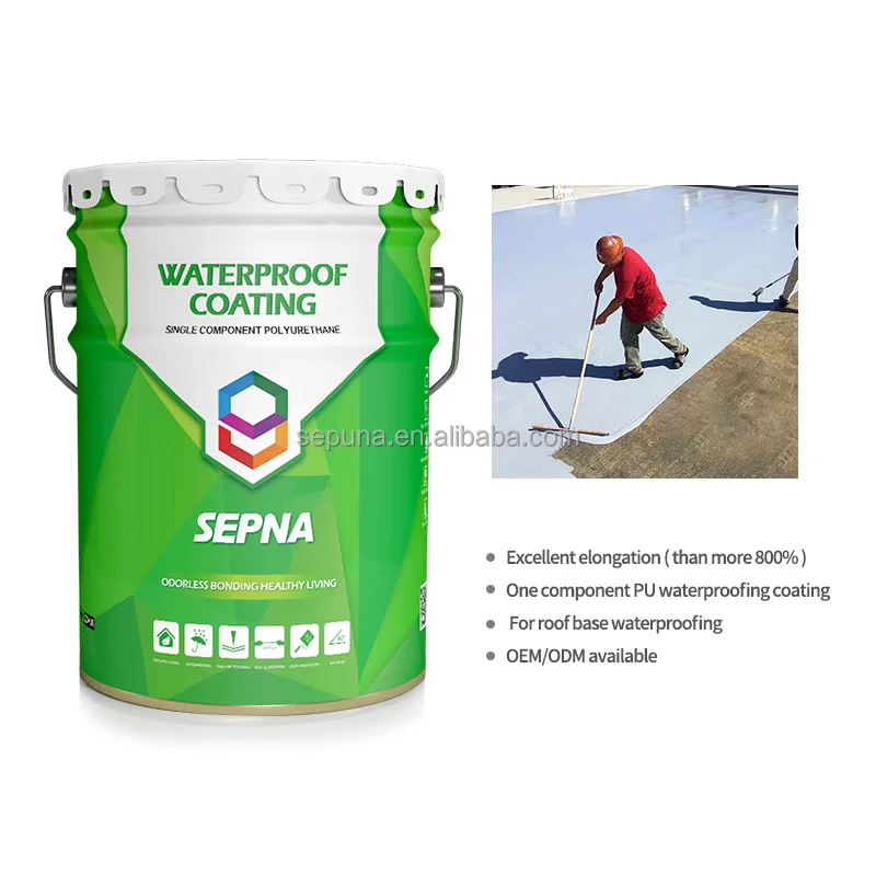 one pack roof liquid customized color flexible pu waterproof coating paint for swimming pool channel concrete roof