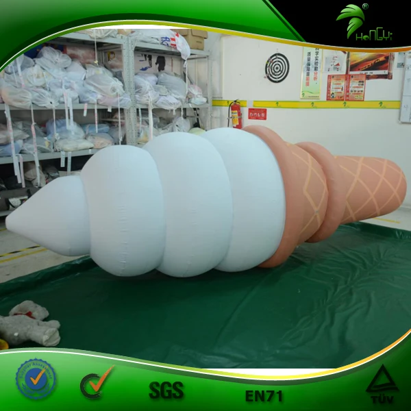 Outdoor Giant Inflatable Ice Cream Cone Summer Decoration Inflatable LED Lighting Advertising Model