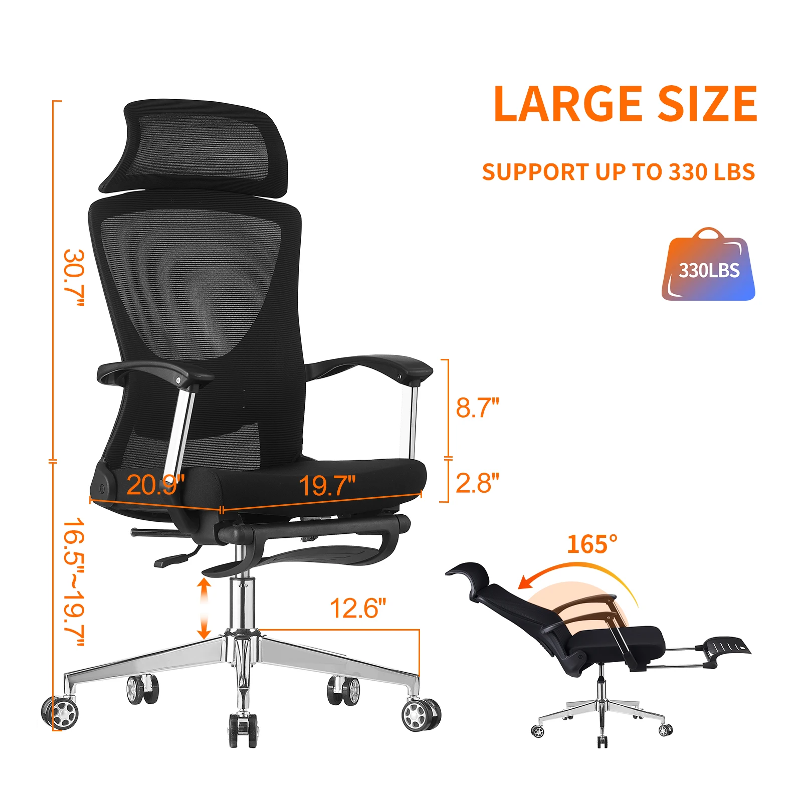 Mars Warriors Luxurious Executive Office Chair, Big and Tall Office Desk Chair, High Back Comfortable Office Leather Chair