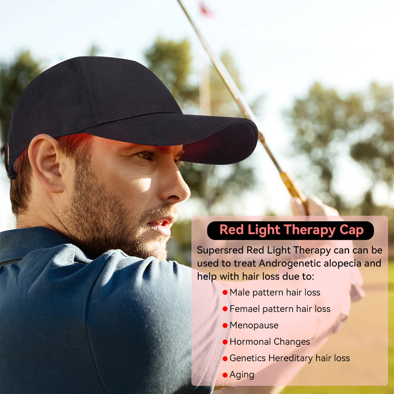 High Power Clinical Grade led Light Therapy Cap red 660nm blue 450nm wireless red light Therapy Cap