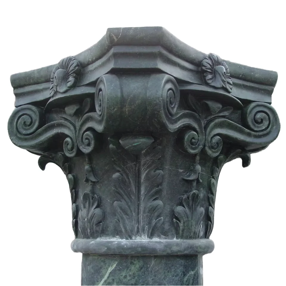РЧ ручной резной зеленый мрамор каменный столб столичный камень Римский столбец капитал