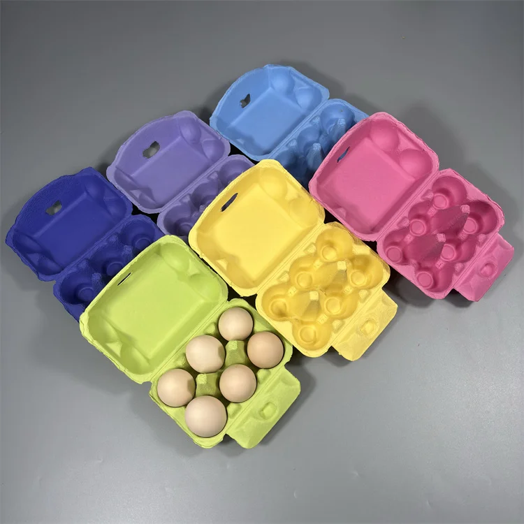 Hot Sale Biodegradable Customized recycled colorful paper packaging pulp 6/12 egg boxes/tray/carton