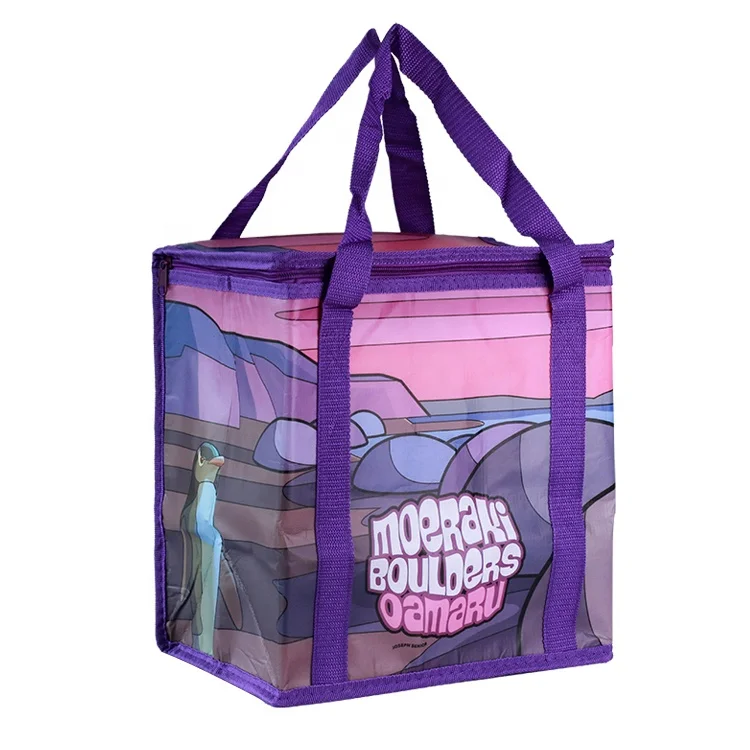 Wholesale factory custom promotional pp non woven food delivery cooler bags restaurant food takeout bag