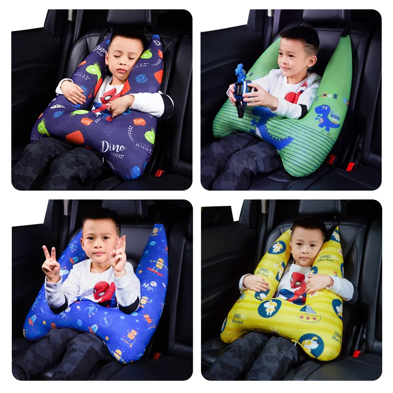Car Travel Head Pillow Support Kid and Adult Seat Headrest Car Sleeping Neck Head Support Car Seat Belt Shoulder Pads