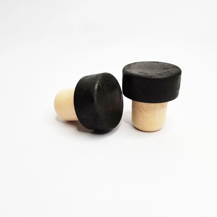 Colored Aluminum plastic synthetic stopper composite cover T shape corks for glass bottle.
