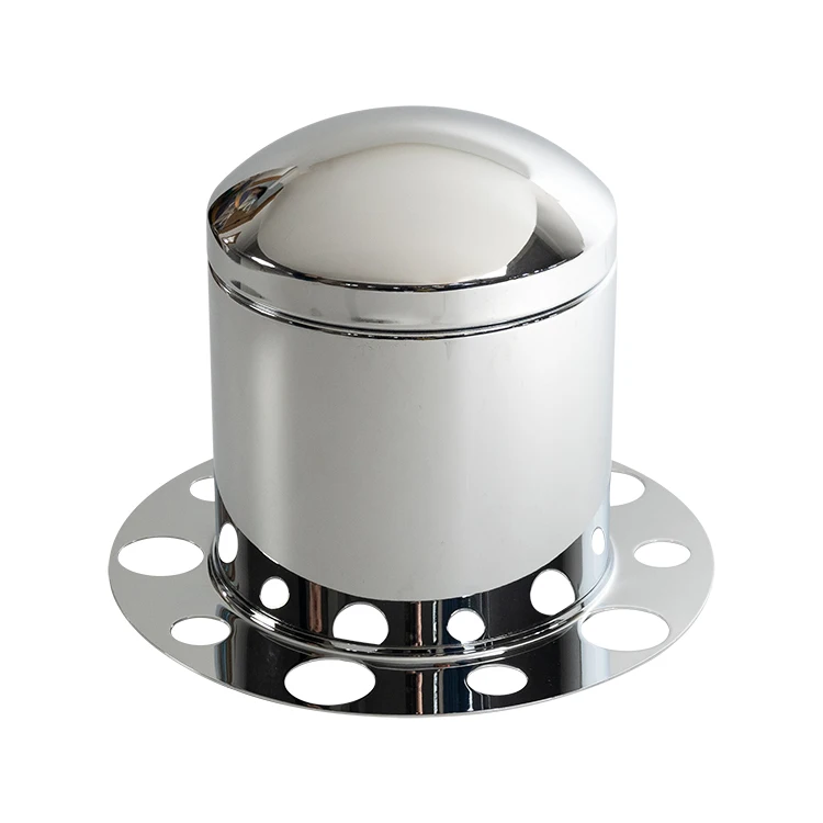 Ninetin Truxpro Chrome 3 Pieces Rear Axle Cover 285mm Bolt Circle with Beauty Ring Bolt On Style for Universal American Trucks