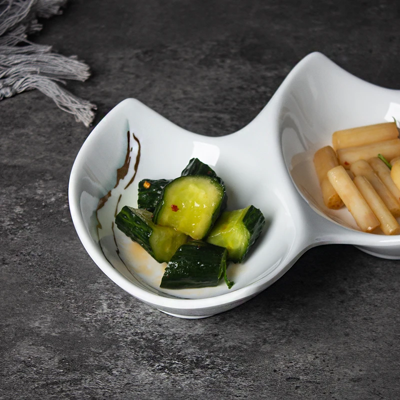 Divided Plates Melamine Dip Bowls Set 3 Compartment Divided Sauce Dishes Serving Platter Appetizer Tray