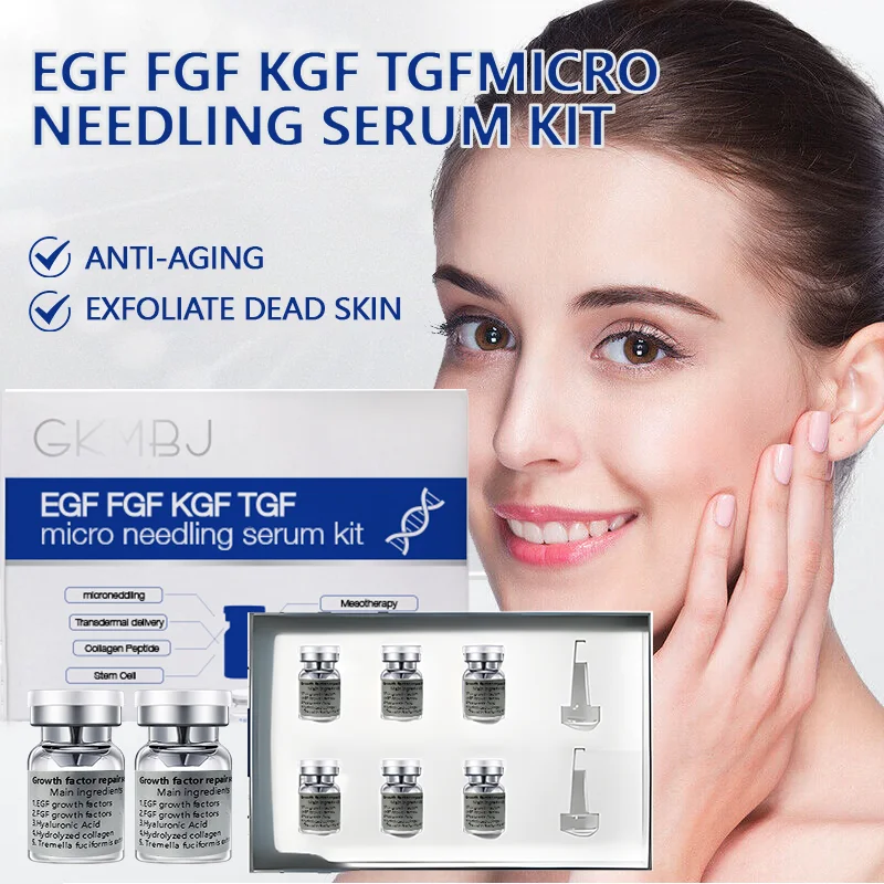 biological fermented stem cell ampoule mesotherapy collagen peptide EGF FGF KGF TGF growth factors microneddling serum kit set