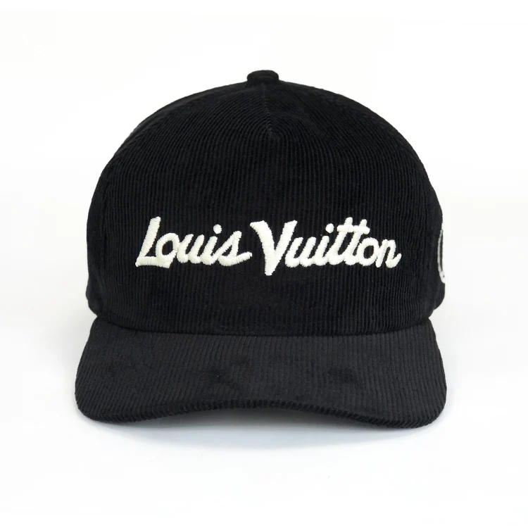 Wholesale Custom Embroidery Logo Corduroy Hats Adjustable Plastic Buckle 5 Panel Corduroy Cap Hat