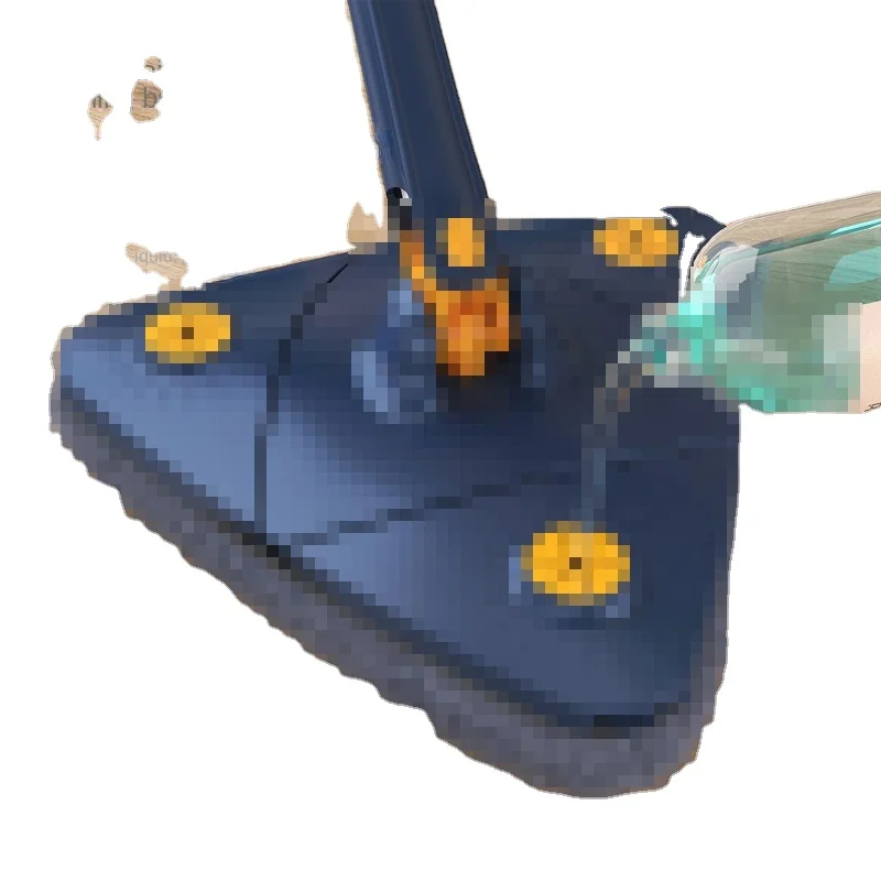 Dual-Use Wet and Dry Household Lazy Rotating Mop Factory Direct Hand-Twist Triangle Wringing Single Mophead