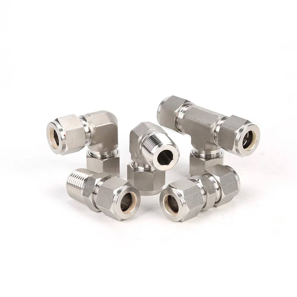 304/316 stainless steel connector quick push in fittings air tube steel pipe connector pneumatic push fit fittings
