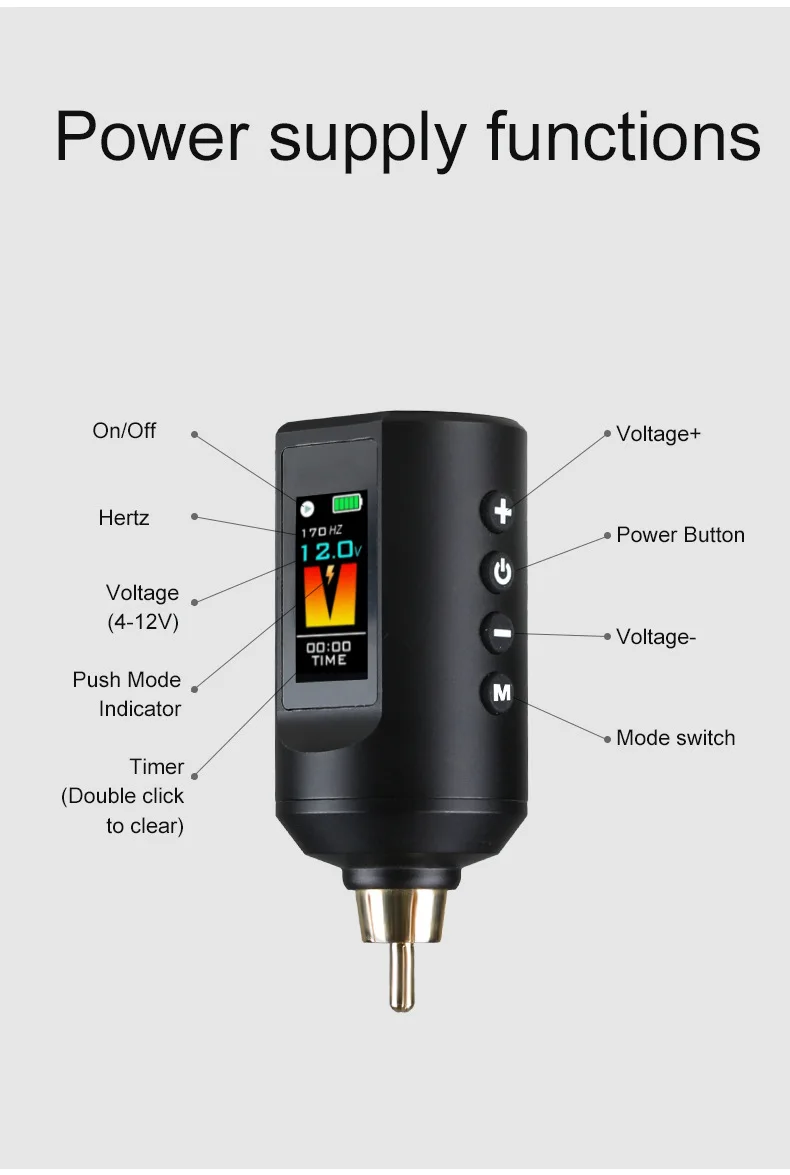 New Design Color Screen Wholesale Price Wireless Tattoo Battery pack Tattoo Power Supply 3 Modes can adjust