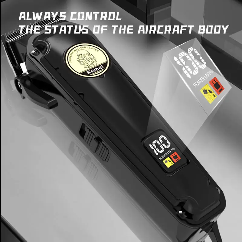 KEMEI new barber shaving pusher hair salon special electric push clippers digital display barber children barber clippers