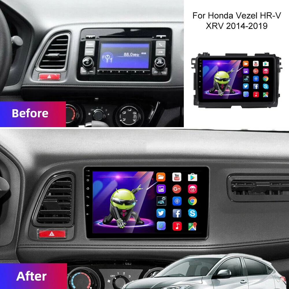 Carplay car video 9 inch car radio android GPS WIFI 2+32GB AM/RDS Car dvd player for honda XRV/Vezel 2015 -19