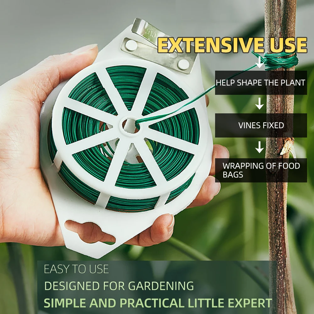 Hot Selling pvc plastic twist tie plant binding wire tie  plastic wires Tie Plant Office Cable with Convenient Built-in Cutter