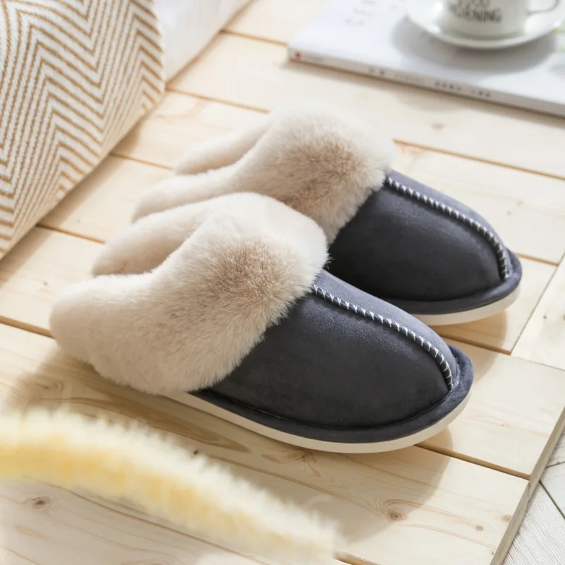 Women winter warm soft Suede slippers platform tasman slippers with braided tape