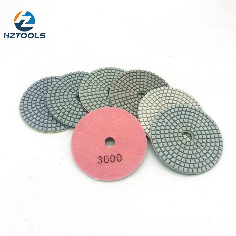 Гибкая 7 шагов влажной полировки для мрамора и гранита камня кварца влажное полирование шлифовальные диски