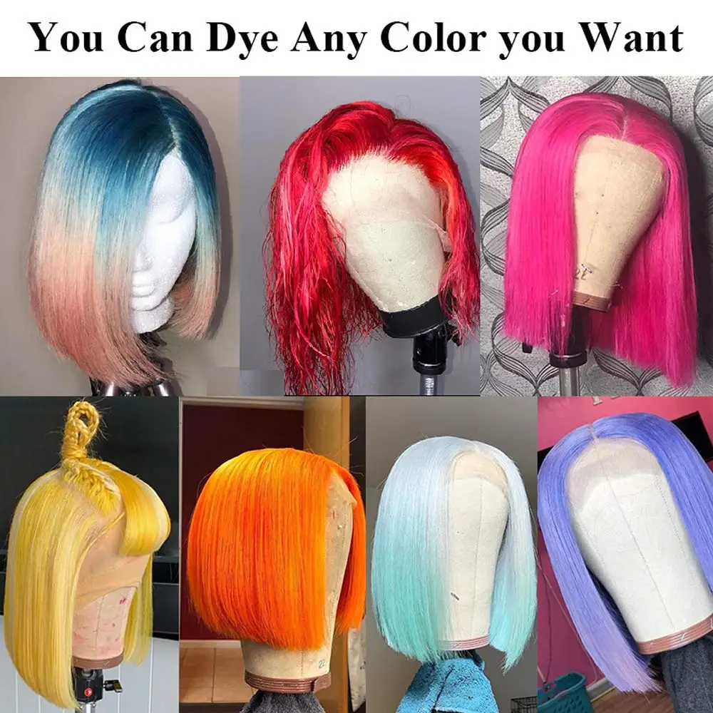 Cheap Price Short Bob Human Hair Wigs, Partial Afro Lace Front Wig,Unprocessed Raw Brazilian Bob Hair Wig