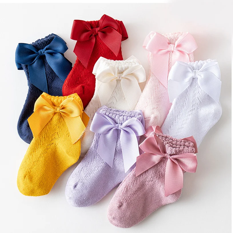 0-5 Years Kids Lolita Socks Toddlers Princess Cotton Socks Baby Girl Socks with Bow