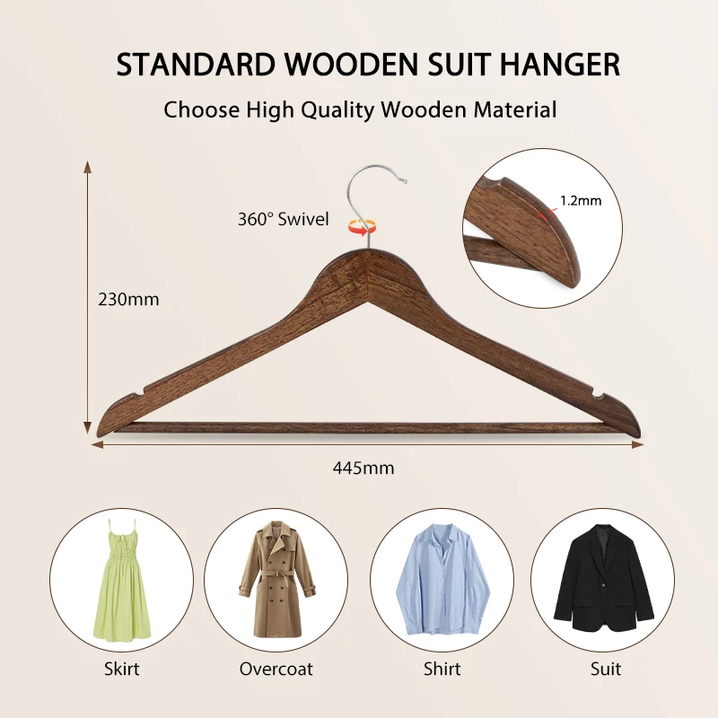 Customized Luxury wooden suit hanger wood hanger