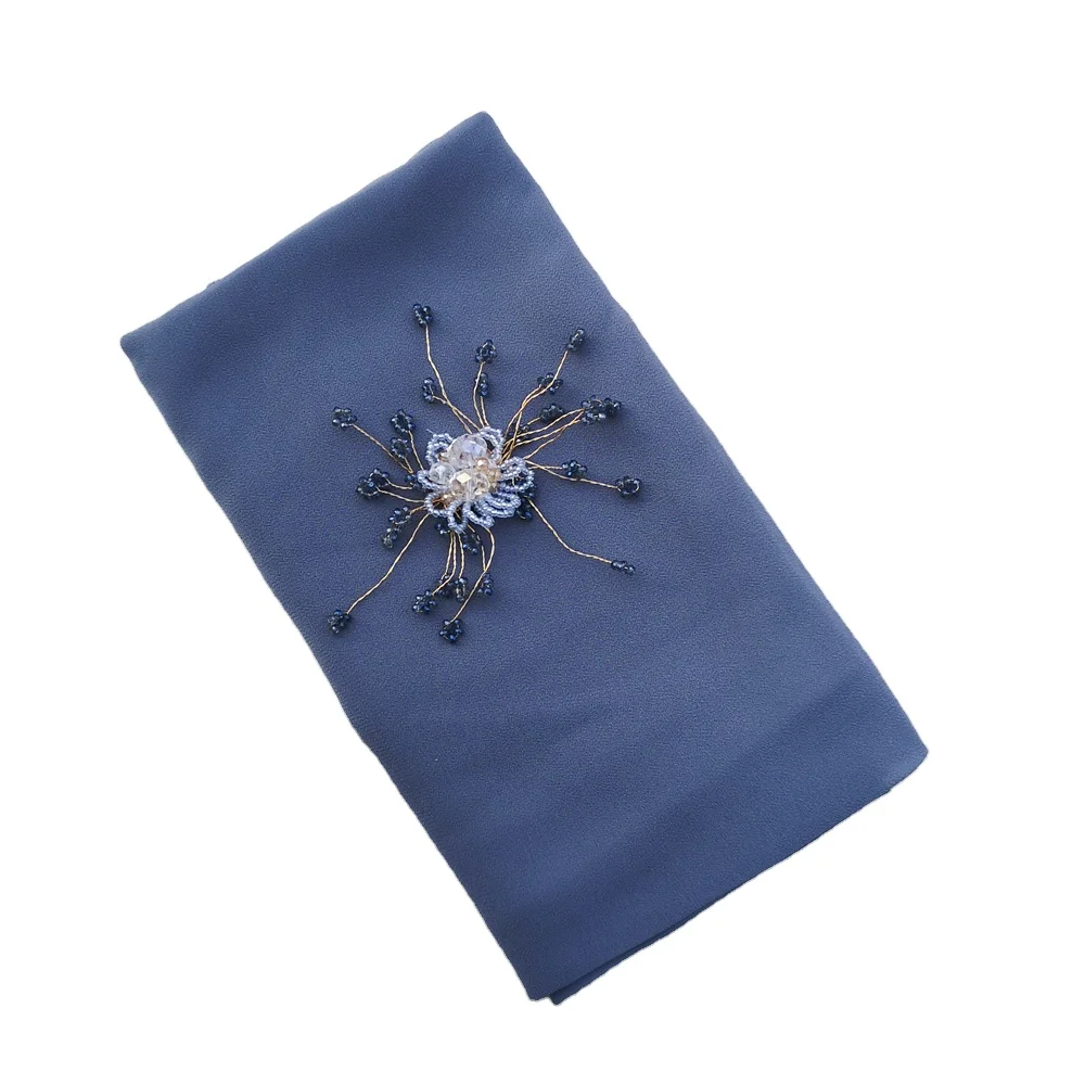 2022 Hot New Style Fashion Women Cotton Hijab With Stone Diamond Glitter Shimmer Muslim Rhinestone Scarf