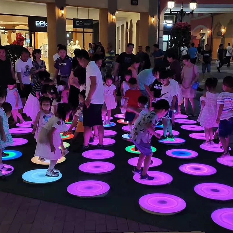 Wedding disco panels pressure sensitive light up round dance floor with music
