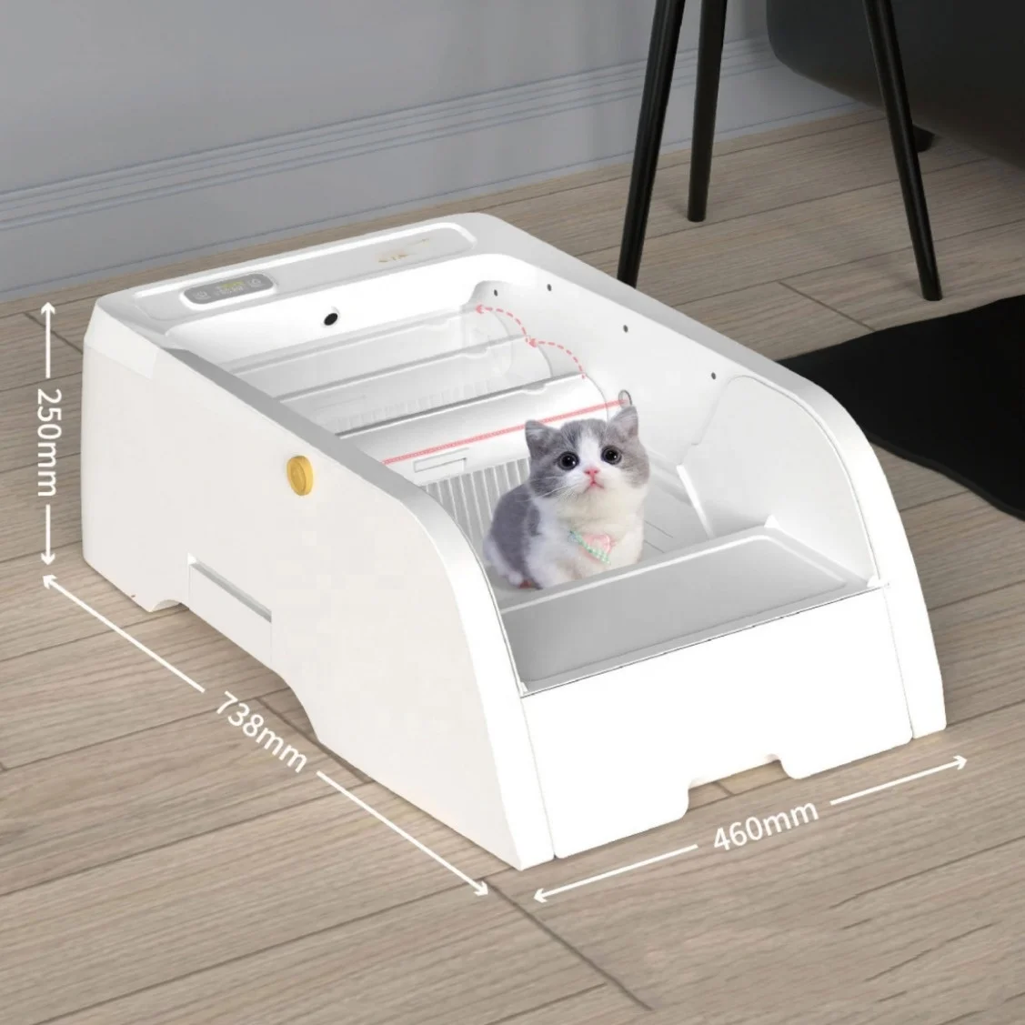 Customizable New Design Semi Open Self-cleaning Litter Box Infrared Sensing Delayed Cleanup Automatic Cat Litter Box