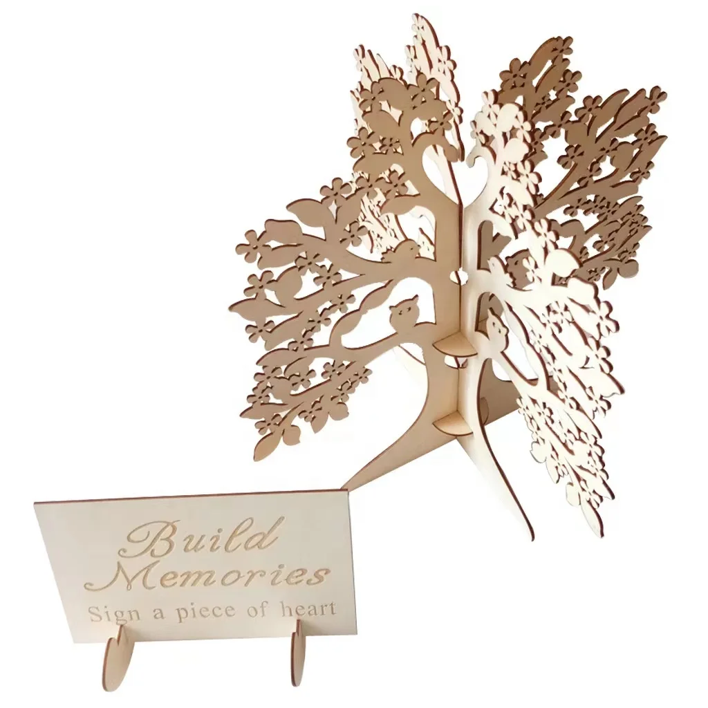Manufacture wholesale Wooden handicraft ornaments creative wedding supplies wishing palm tree table home decoration