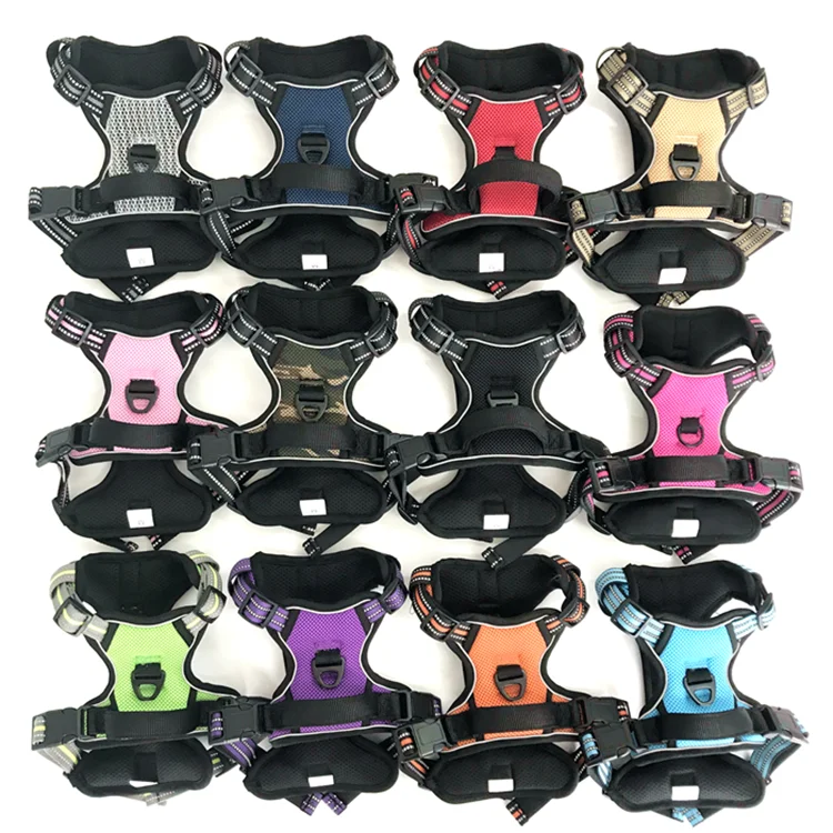 Manufacturer high quality wholesale dog vest reflective and breathable walking luxury big dog harness