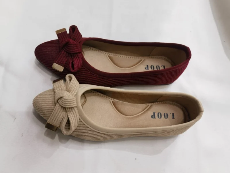 New Fashion Ballet Flats Summer Breathable Shoes Knit Mesh Loafers for Women