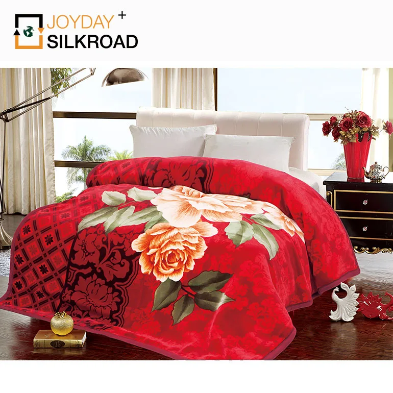 Gonden Dream 100% Polyester Wholesale Riyadh Luxury Flower Design 4kg 2ply 1 Side Embossed Mink Blankets