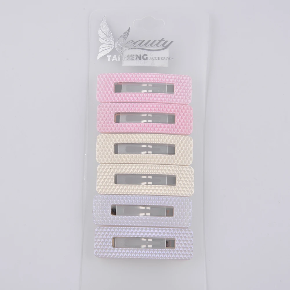 Factory Designer Fashion Korean Women Square rectangle snap hairgrips Hair Clips Wholesale