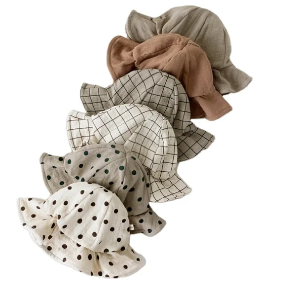 
PHB 12082 wholesale price plaid polka dots design 0 to 2 years baby hats 2022 