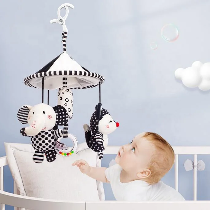 GFTC 2022 Wholesale Cartoon Sensory Sleep Wind Bell Girl Boy Baby Hanging Rattles Toys