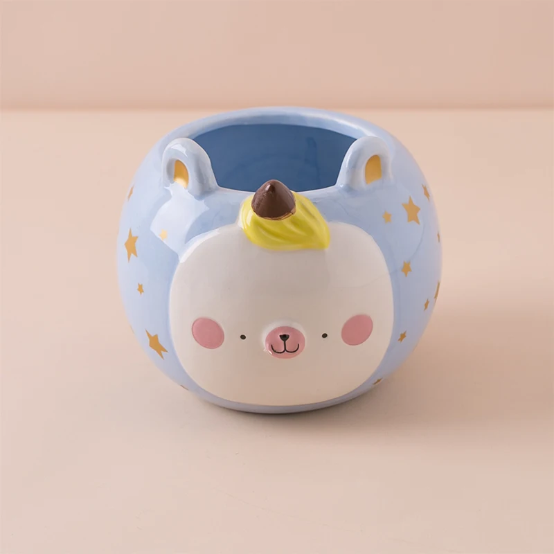 Decorative cute unicorn design stands mini cute cheap ceramic Flower Plant Pots for planting