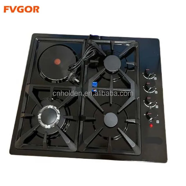 Hot sell gas stove gas electric burner stainless steel panel brass valve auto flame out built in gas stove